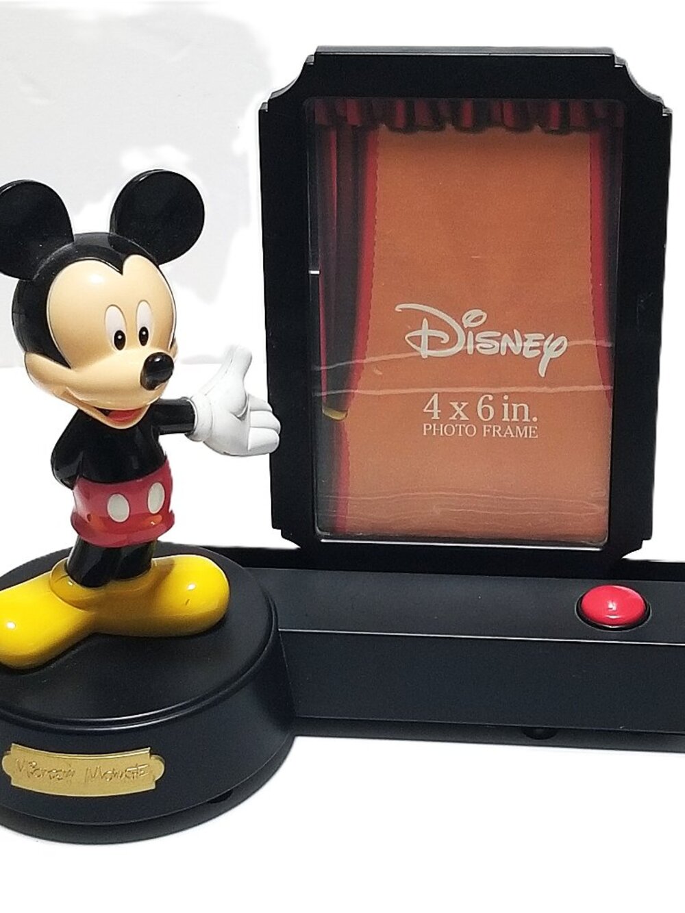 Disney Mickey Mouse Talking 4x6 Photo Frame Moving Bobble Head Works